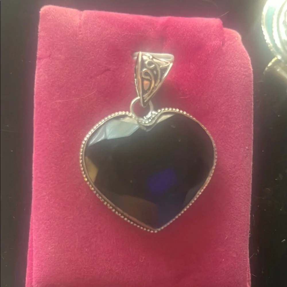 Timeless genuine natural sapphire blue large stoneHeart Titanic inspired - Picture 4 of 7